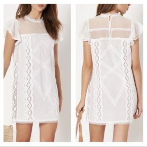 Tularosa Clayton Eyelet Lace Mini Dress in Cloud White Size S NEW